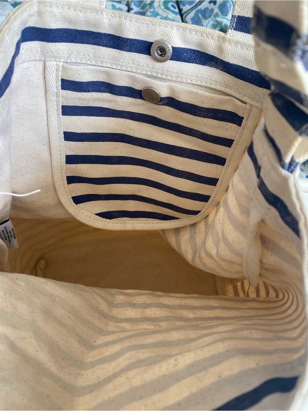 Baggu Duck Bag Sailor Stripe, Navy and White , Tote Bag, Nautical, Washable - Picture 17 of 17